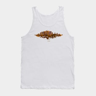 Philadelphia City Skyline - Watercolor Orange, Brown Tank Top